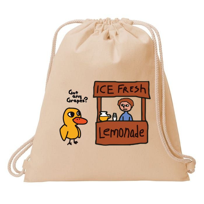 Ice Fresh Lemonade Got Any Grapes Duck Funny Ice Fresh Drawstring Bag