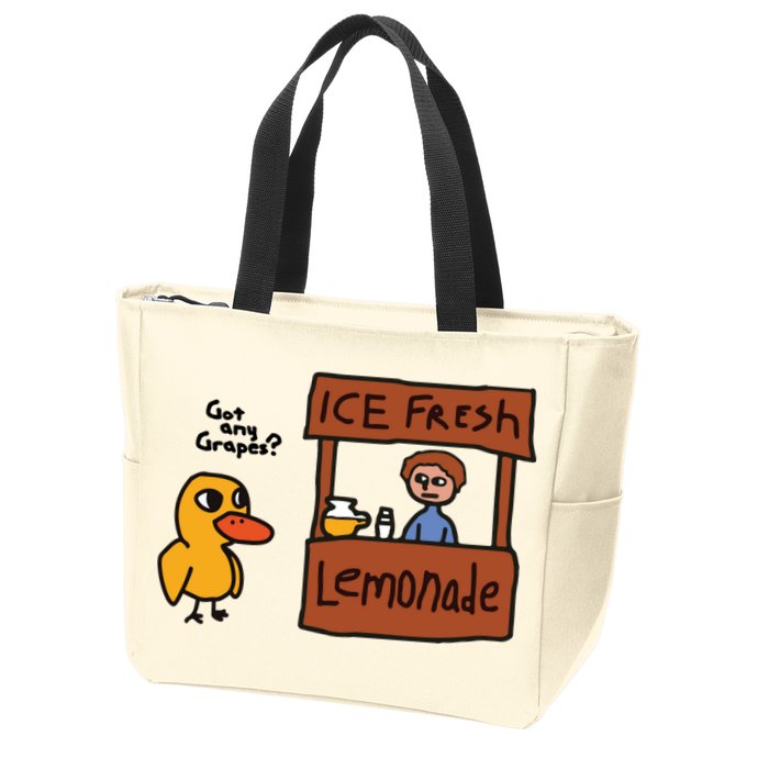 Ice Fresh Lemonade Got Any Grapes Duck Funny Ice Fresh Zip Tote Bag