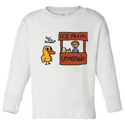 Ice Fresh Lemonade Got Any Grapes Duck Funny Ice Fresh Toddler Long Sleeve Shirt