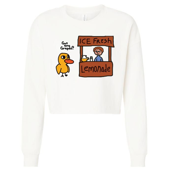 Ice Fresh Lemonade Got Any Grapes Duck Funny Ice Fresh Cropped Pullover Crew