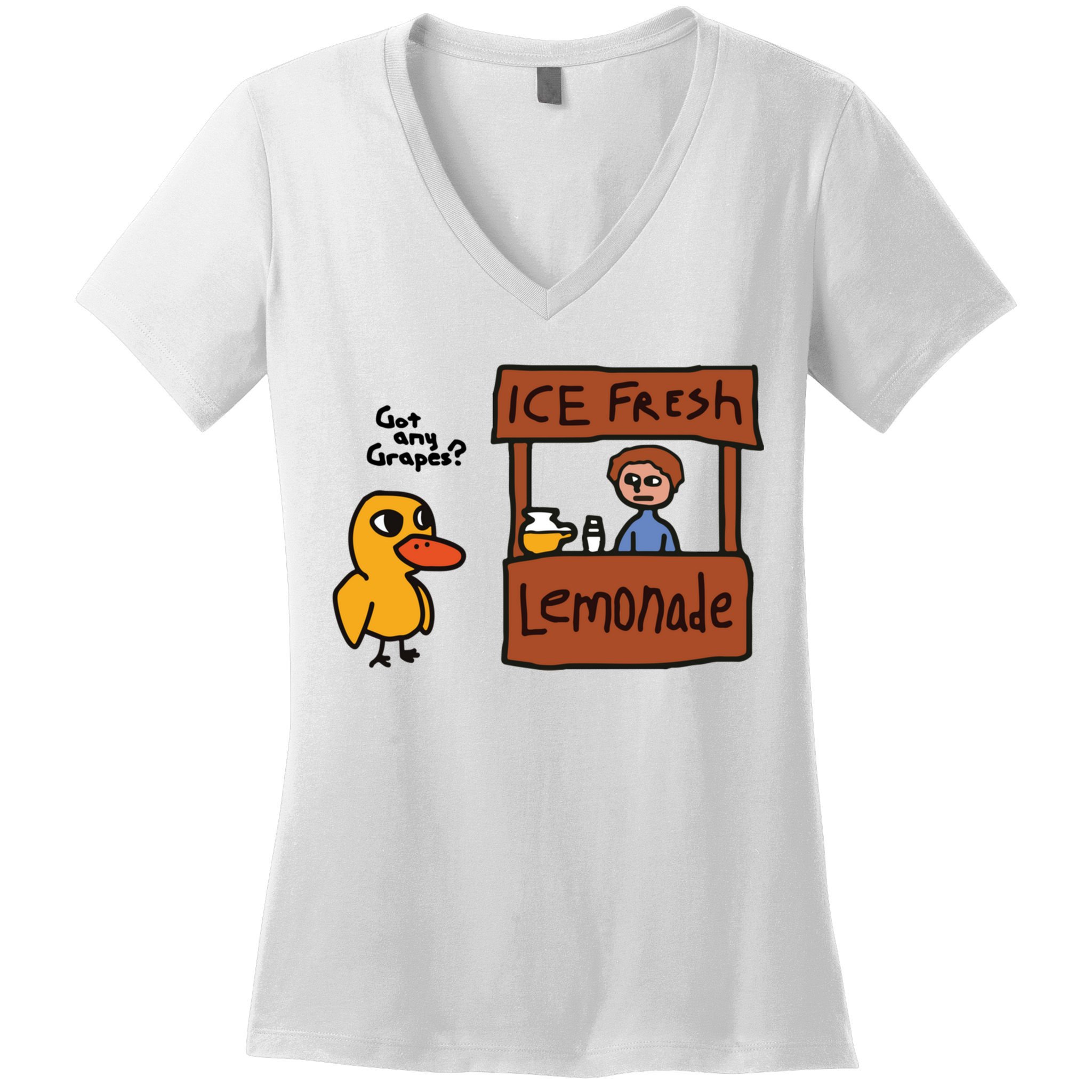 Ice Fresh Lemonade Got Any Grapes Duck Funny Ice Fresh Women's V-Neck T-Shirt