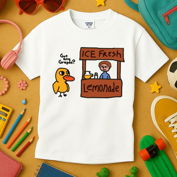 Ice Fresh Lemonade Got Any Grapes Duck Funny Ice Fresh Kids T-Shirt