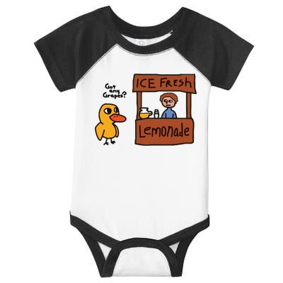 Ice Fresh Lemonade Got Any Grapes Duck Funny Ice Fresh Infant Baby Jersey Bodysuit
