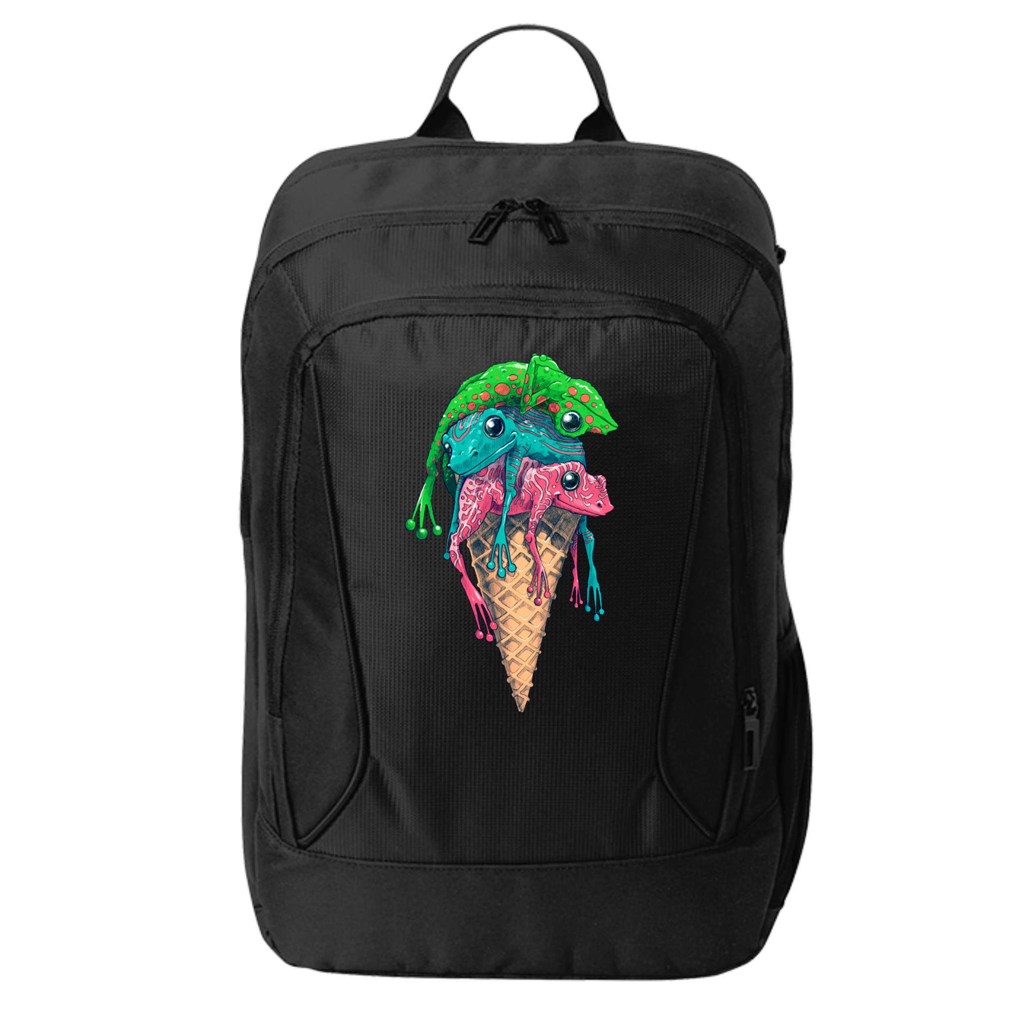 Icecream Frog Lover Food Funny City Backpack
