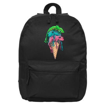 Icecream Frog Lover Food Funny 16 in Basic Backpack