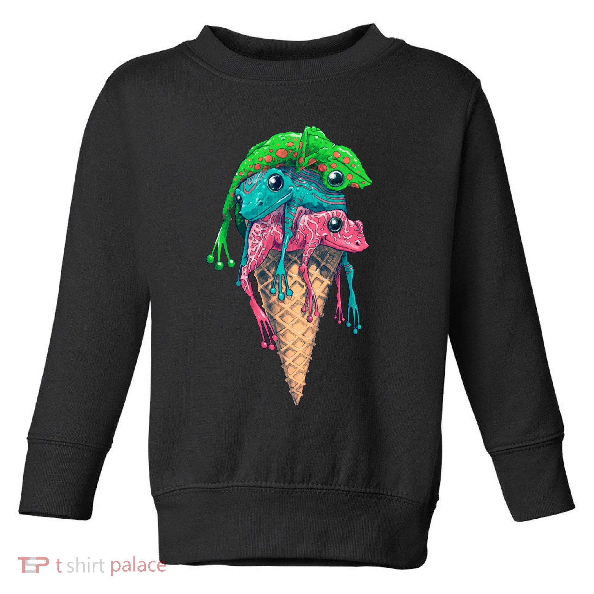 Icecream Frog Lover Food Funny Toddler Sweatshirt