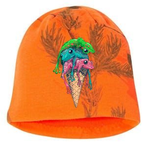 Icecream Frog Lover Food Funny Kati - Camo Knit Beanie