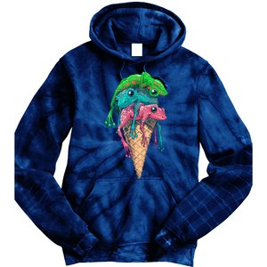 Icecream Frog Lover Food Funny Tie Dye Hoodie