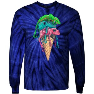 Icecream Frog Lover Food Funny Tie-Dye Long Sleeve Shirt