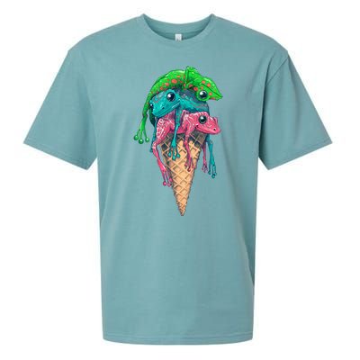 Icecream Frog Lover Food Funny Sueded Cloud Jersey T-Shirt