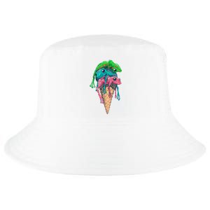 Icecream Frog Lover Food Funny Cool Comfort Performance Bucket Hat