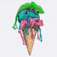 Icecream Frog Lover Food Funny Cool Comfort Performance Bucket Hat