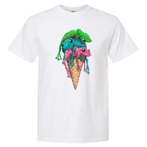 Icecream Frog Lover Food Funny Garment-Dyed Heavyweight T-Shirt