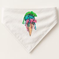Icecream Frog Lover Food Funny USA-Made Doggie Bandana
