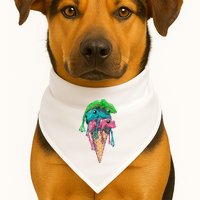 Icecream Frog Lover Food Funny USA-Made Doggie Bandana