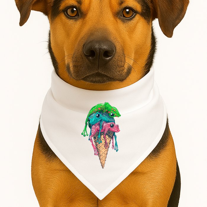 Icecream Frog Lover Food Funny USA-Made Doggie Bandana