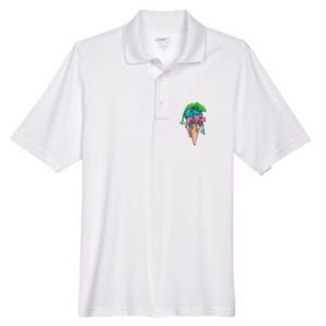 Icecream Frog Lover Food Funny Men's Origin Performance Pique Polo