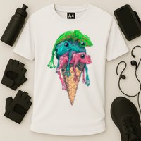 Icecream Frog Lover Food Funny Cooling Performance Crew T-Shirt
