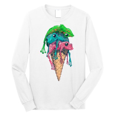 Icecream Frog Lover Food Funny Long Sleeve Shirt