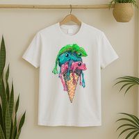Icecream Frog Lover Food Funny T-Shirt