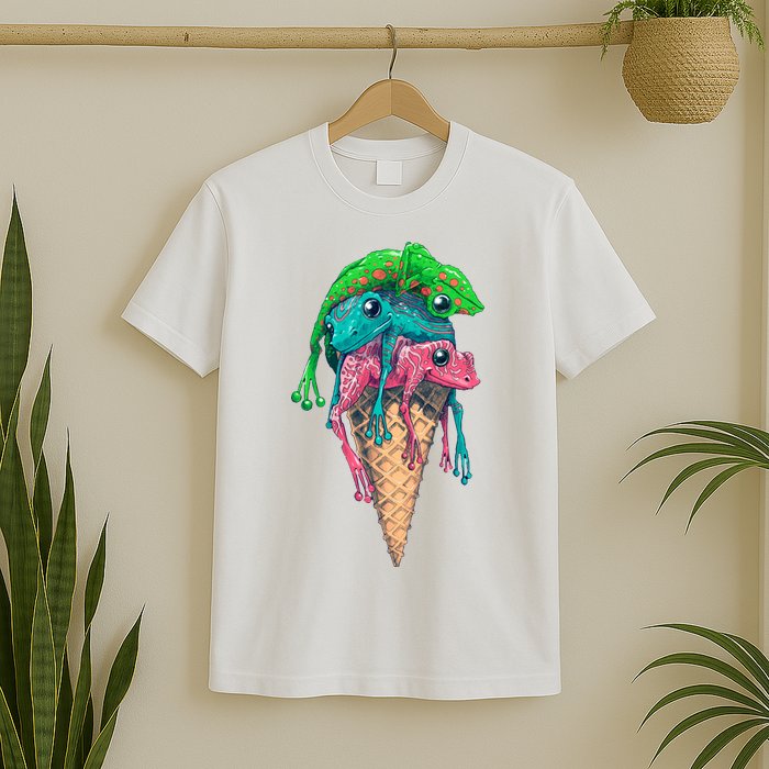 Icecream Frog Lover Food Funny T-Shirt