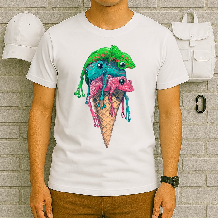 Icecream Frog Lover Food Funny T-Shirt