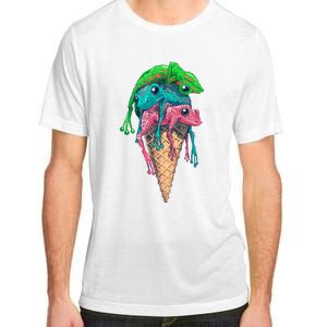 Icecream Frog Lover Food Funny Adult ChromaSoft Performance T-Shirt