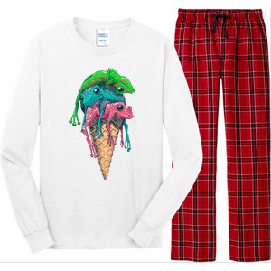 Icecream Frog Lover Food Funny Long Sleeve Pajama Set