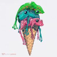 Icecream Frog Lover Food Funny Flatbill Hat