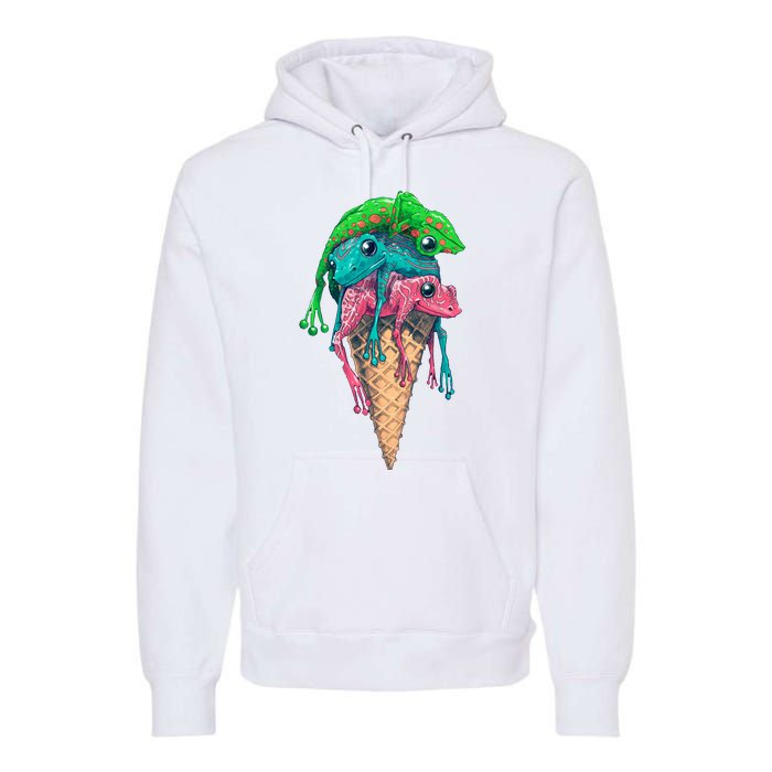 Icecream Frog Lover Food Funny Premium Hoodie