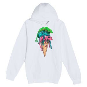 Icecream Frog Lover Food Funny Premium Pullover Hoodie