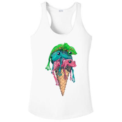 Icecream Frog Lover Food Funny Ladies PosiCharge Competitor Racerback Tank