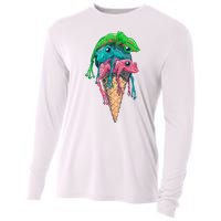 Icecream Frog Lover Food Funny Cooling Performance Long Sleeve Crew