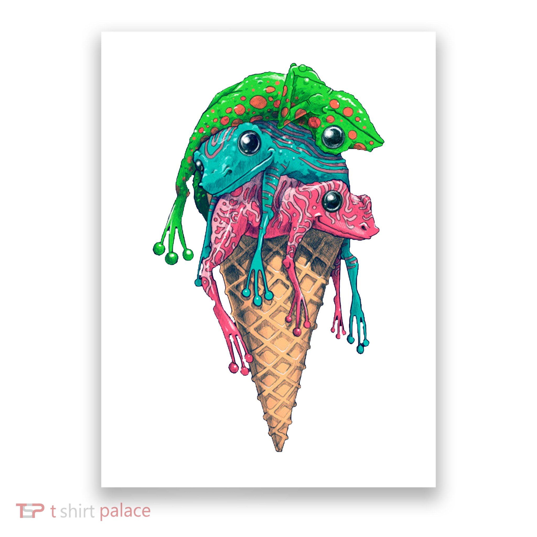 Icecream Frog Lover Food Funny Poster