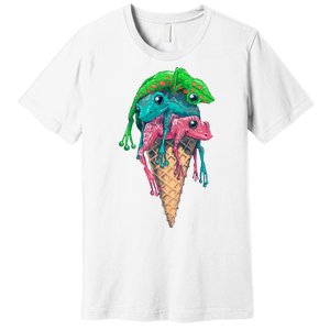 Icecream Frog Lover Food Funny Premium T-Shirt