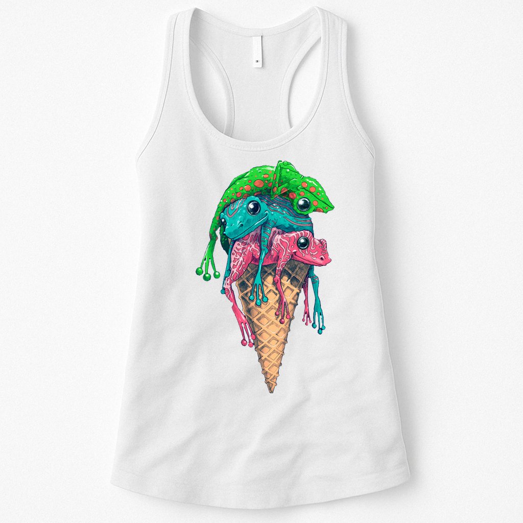 Icecream Frog Lover Food Funny Womens Tank Top