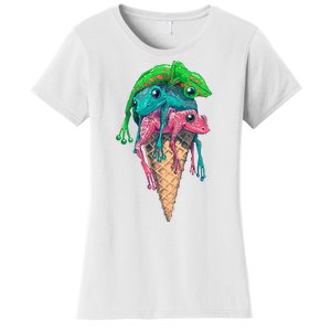 Icecream Frog Lover Food Funny Women's T-Shirt