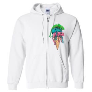 Icecream Frog Lover Food Funny Full Zip Hoodie