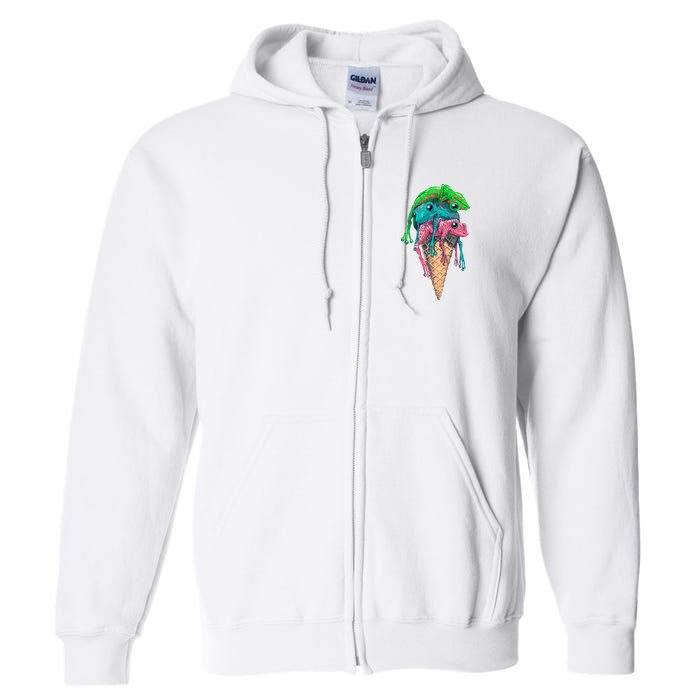 Icecream Frog Lover Food Funny Full Zip Hoodie