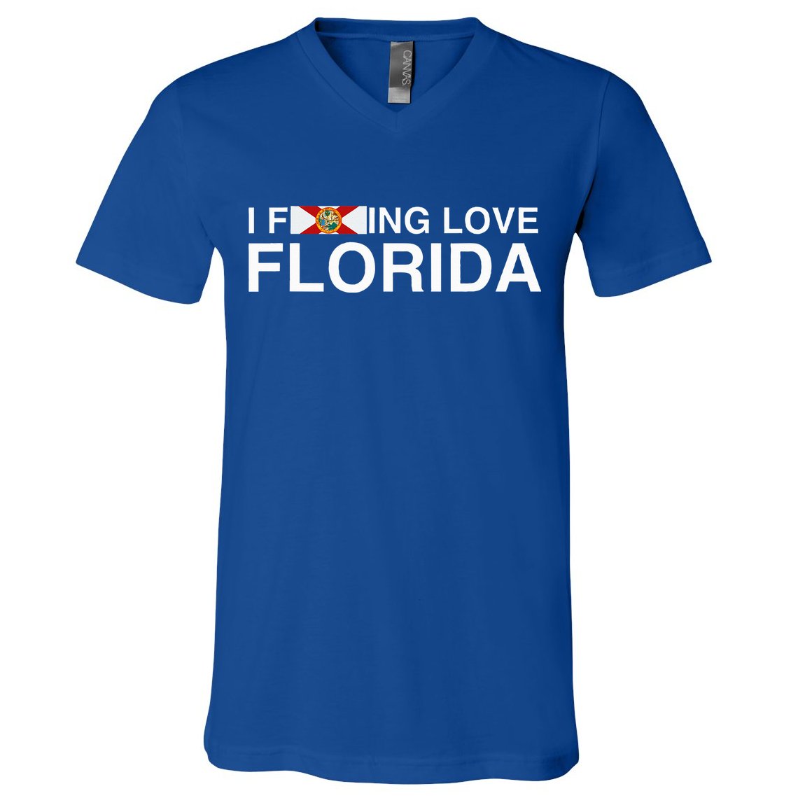I Fucking Love Florida Floridian Fisher Sunshine State Home V-Neck T-Shirt