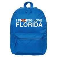 I Fucking Love Florida Floridian Fisher Sunshine State Home 16 in Basic Backpack