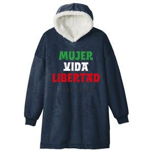 Iranian Flag Life Freedom Iran Protest Madrid Barcelon Gift Hooded Wearable Blanket