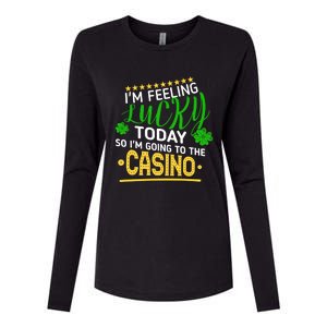 Im Feeling Lucky Going To The Casino Slot Machine Gambling Gift Womens Cotton Relaxed Long Sleeve T-Shirt