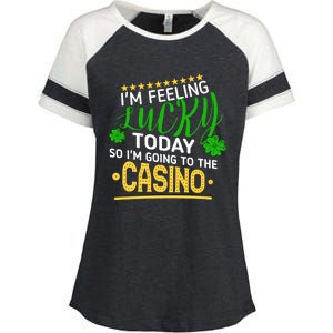 Im Feeling Lucky Going To The Casino Slot Machine Gambling Gift Enza Ladies Jersey Colorblock Tee