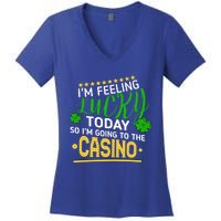 Im Feeling Lucky Going To The Casino Slot Machine Gambling Gift Women's V-Neck T-Shirt