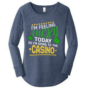 Im Feeling Lucky Going To The Casino Slot Machine Gambling Gift Women's Perfect Tri Tunic Long Sleeve Shirt