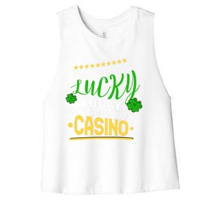 Im Feeling Lucky Going To The Casino Slot Machine Gambling Gift Women's Racerback Cropped Tank