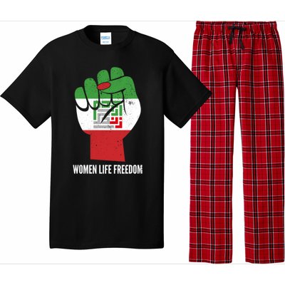 Iranian Flag Life Freedom Farsi Female Fist Protest Cool Gift Pajama Set