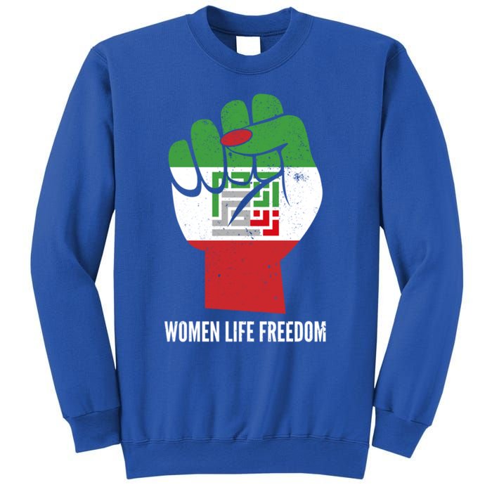 Iranian Flag Life Freedom Farsi Female Fist Protest Cool Gift Sweatshirt