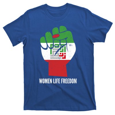 Iranian Flag Life Freedom Farsi Female Fist Protest Cool Gift T-Shirt